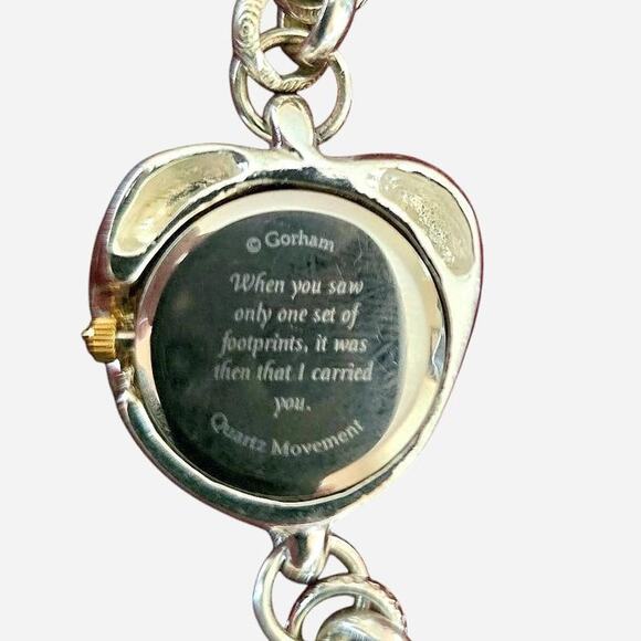 Working 90s Gorham Heart Watch - Sterling Silver Band